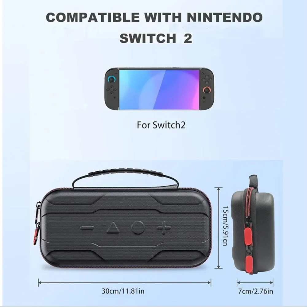 Nintendo Switch 2 Hard Shell Travel Case Black EVA Protective Carrying Case